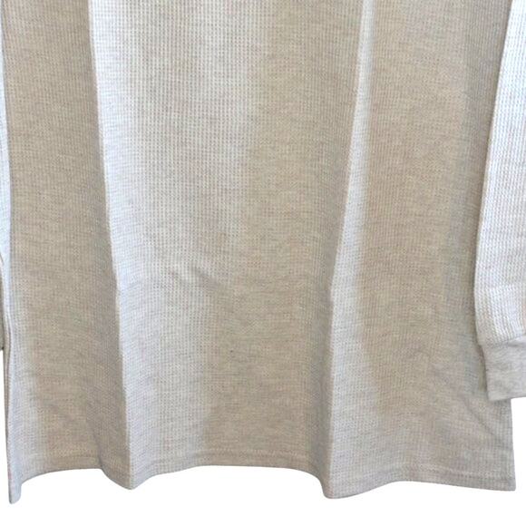 GALAXY BY HARVIC Men's Waffle Knit Thermal Shirt In Oatmeal Heather, Size XL - Picture 3 of 4